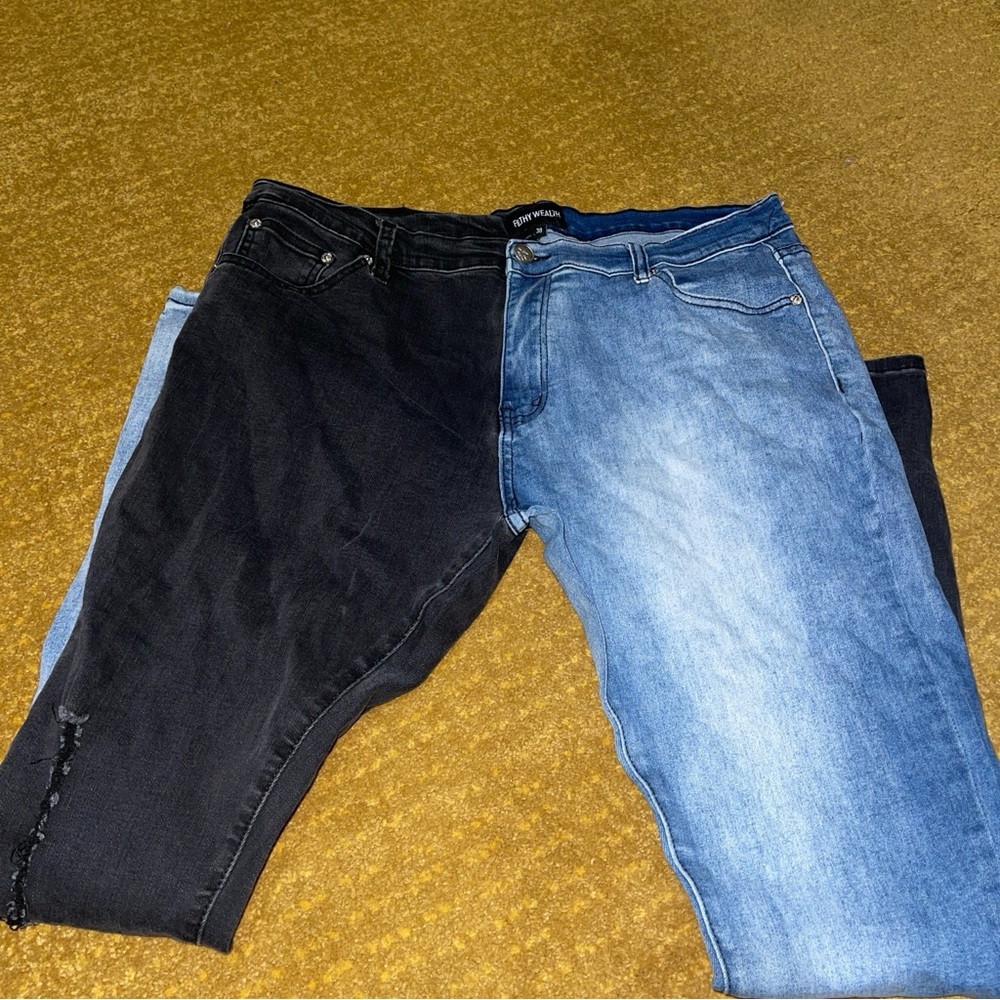 Filthy Wealth Bi-Color Mens Jeans Size 38